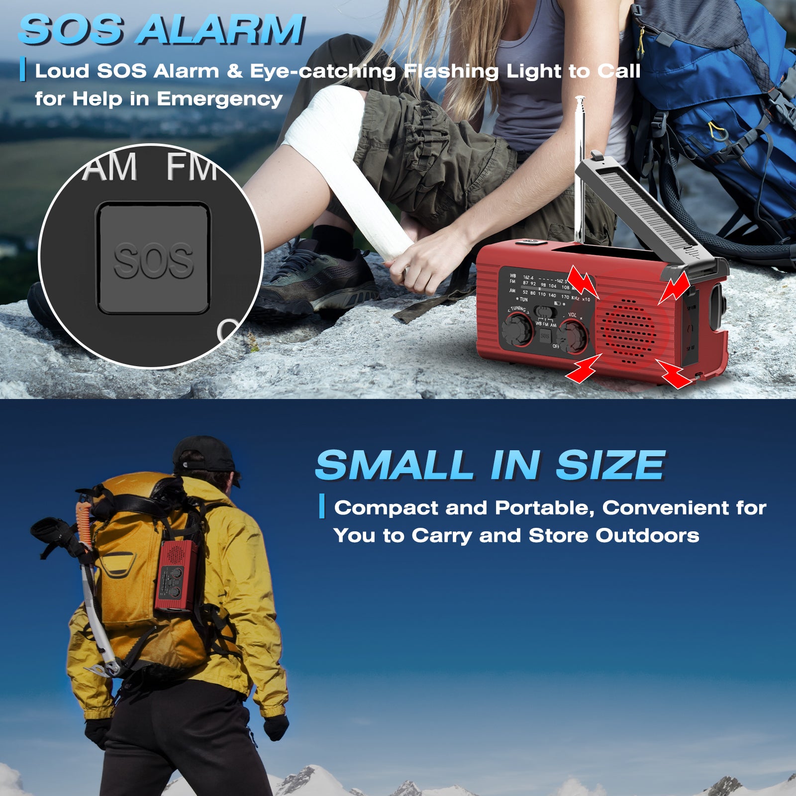 Nitigo emergency radio SOS alarm  small size