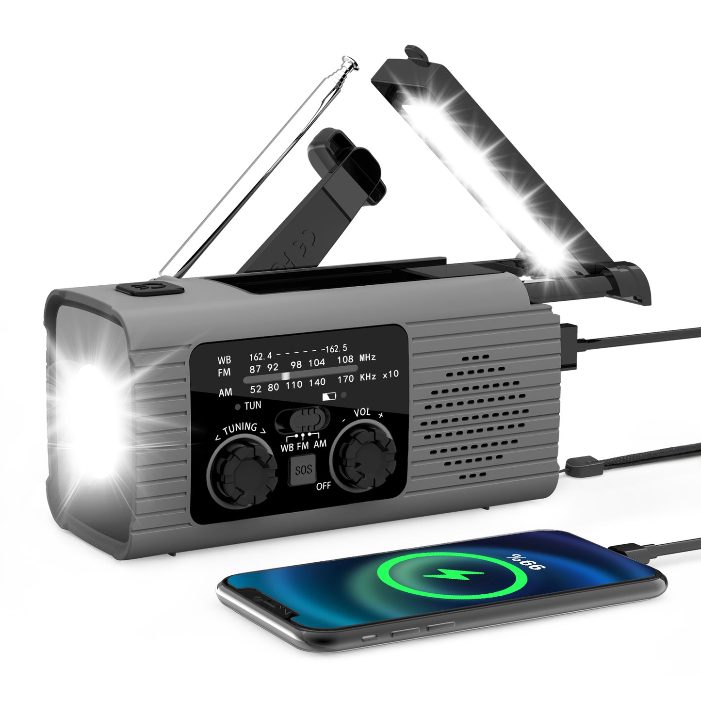 Hand Crank AM/FM Radio 2000mAh Off Grid Radio Communication