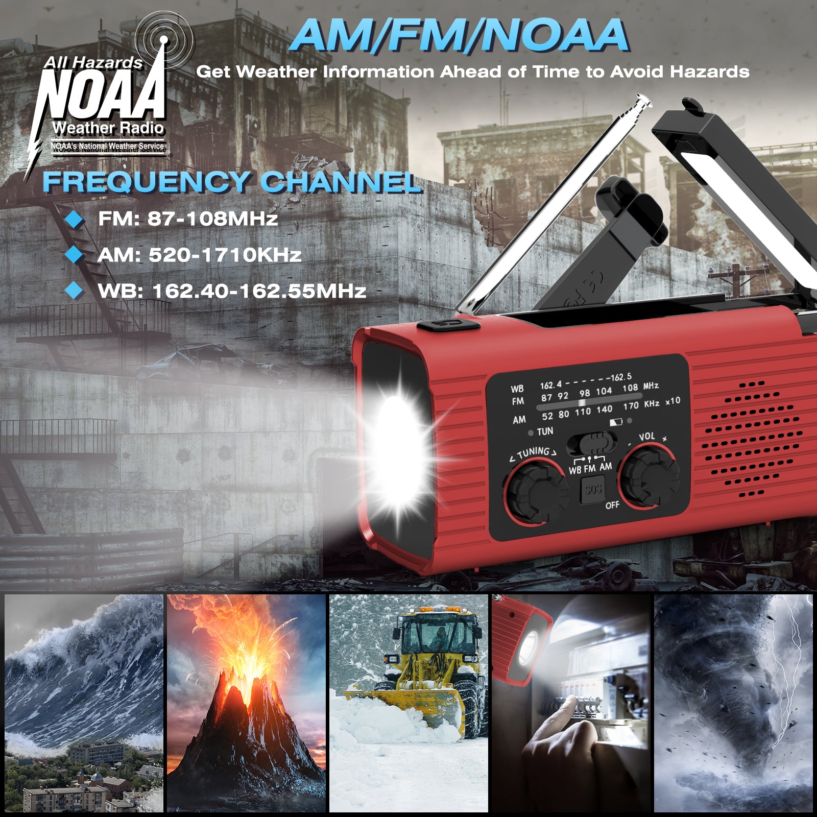 emergency radios AM/FM/NOAA