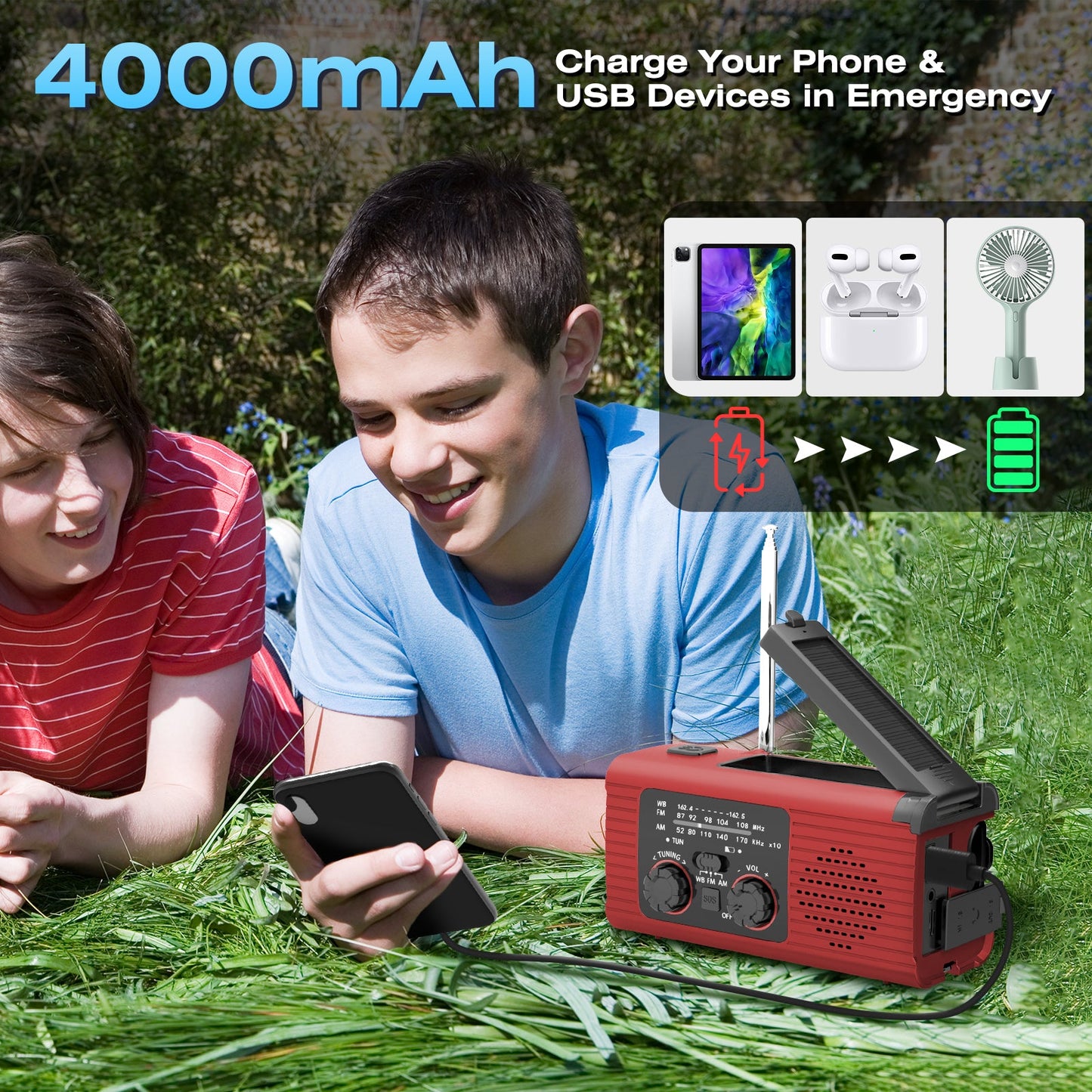 emergency radios 4000mAh