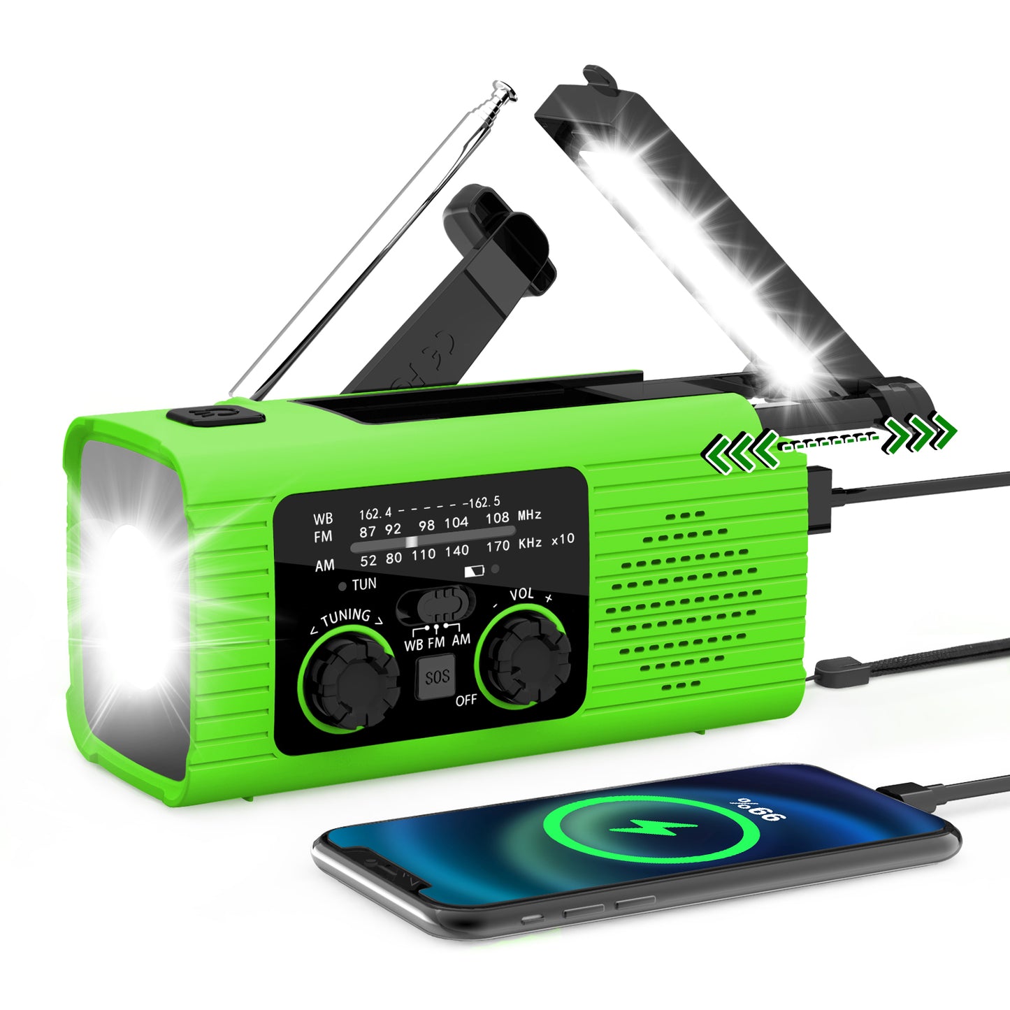 Nitigo emergency radio green