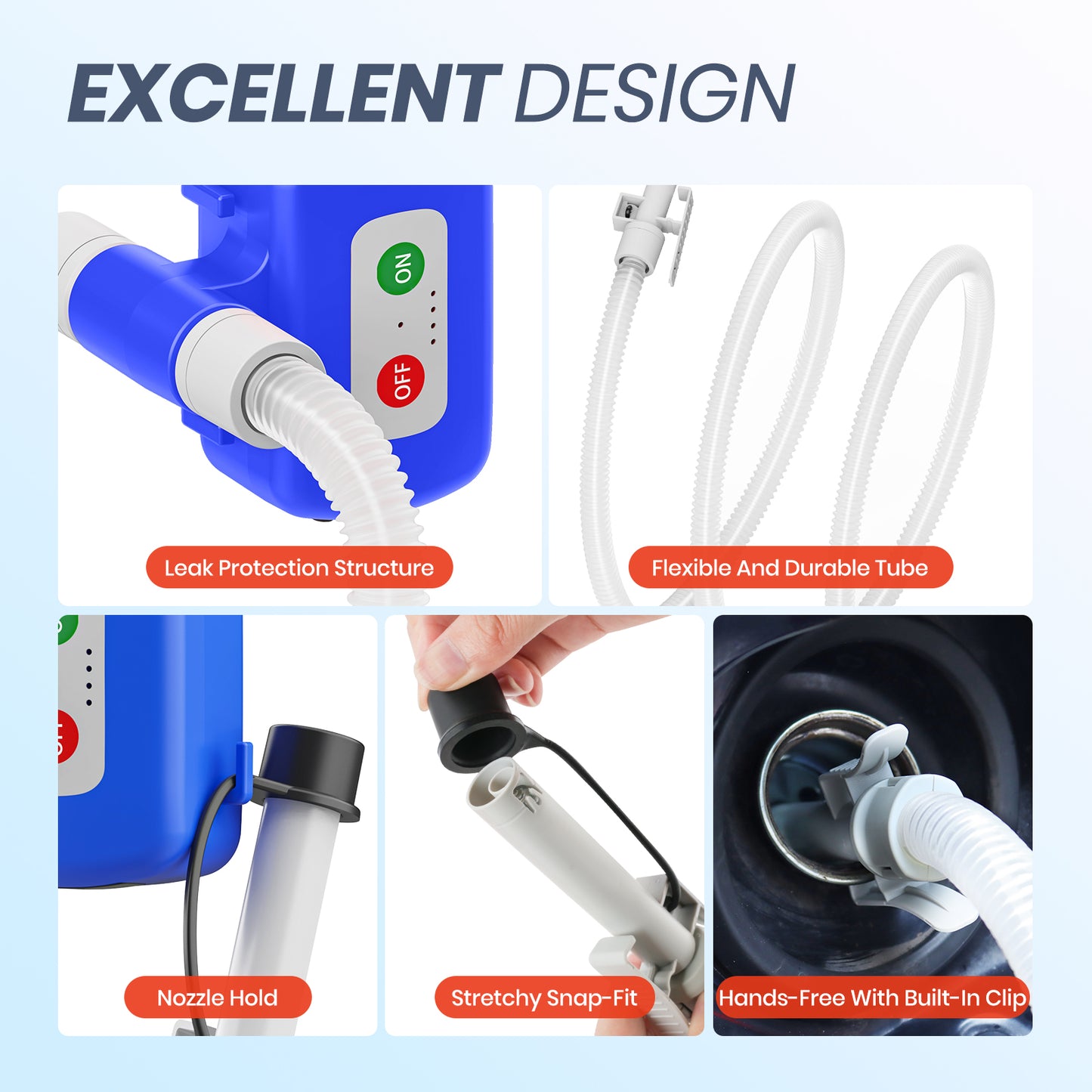 Nitigo Fuel Transfer Pump Electric With Auto-Stop Sensor Leak Protection, 3.2GPM 72" Long Hose Lithium Battery Rechargeable Portable Automatic Gas Can Pump, for Gasoline/Diesel/Kerosene/Water, Blue