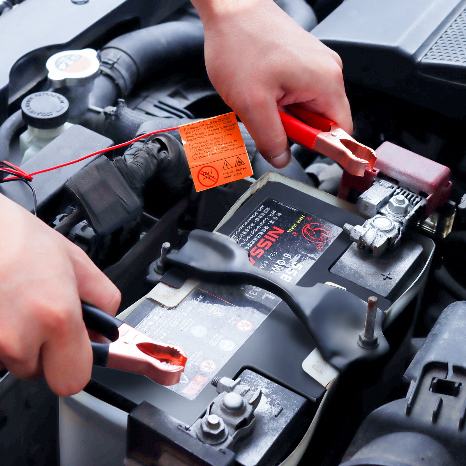 Fuel transfer pump Cable With Battery Clips to the Car Battery