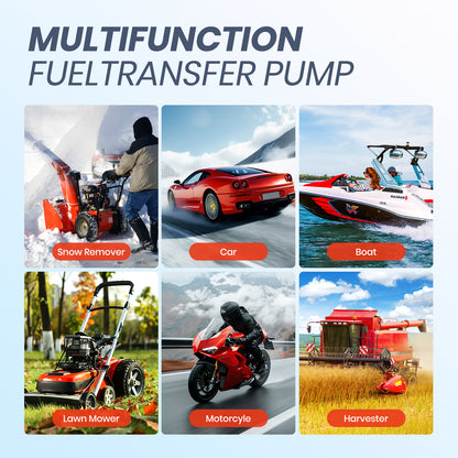 Nitigo Fuel Transfer Pump Electric With Auto-Stop Sensor Leak Protection, 3.2GPM 72" Long Hose Lithium Battery Rechargeable Portable Automatic Gas Can Pump, for Gasoline/Diesel/Kerosene/Water, Blue